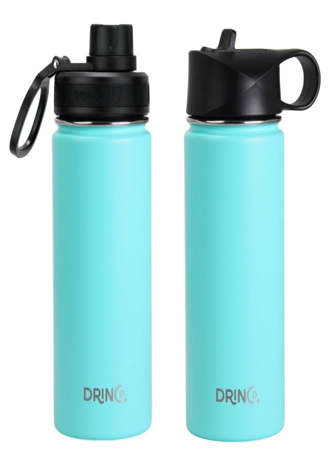 DRINCO Stainless Steel Water Bottle Spout Lid Vacuum Insulated Double Wall Water Bottle Wide Mouth (40oz 32oz 22oz 18oz 14oz) Leak Proof Keeps Cold or Hot (18 oz, 18oz Teal) - Image 3